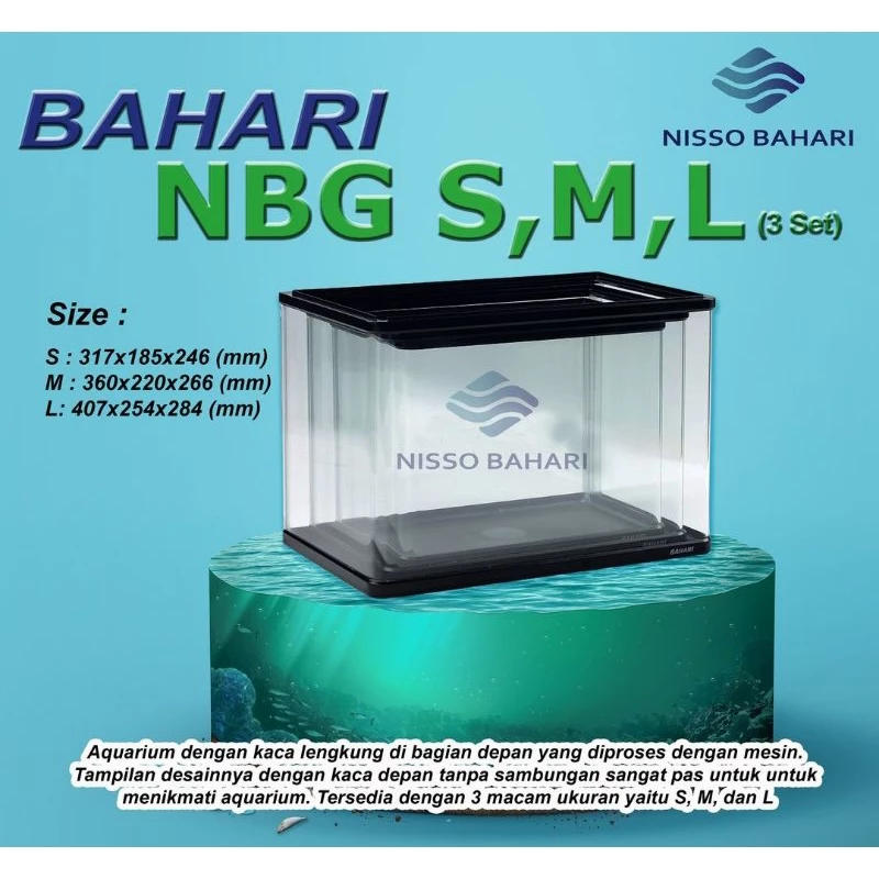 Aquarium Bahari NBG M Aquarium Bending lengkung