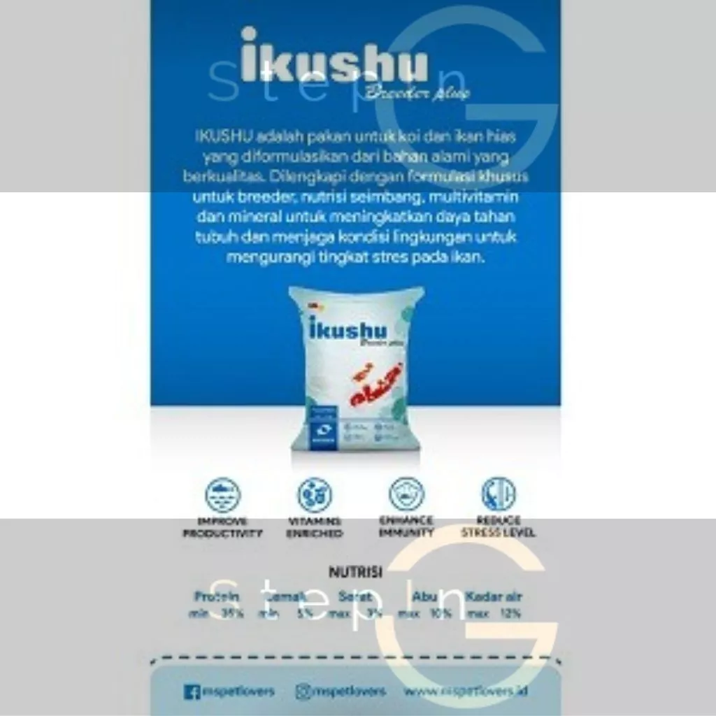 IKUSHU for Fish Breeder, Pakan Ikan Koi Apung, Pelet Ikan Koi Floating Food 10Kg